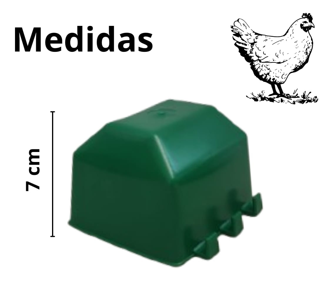 50 Bebederos Comederos Cuadrados Verdes Gallo Perico Loros