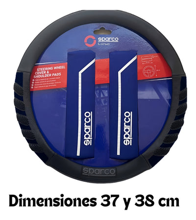 Funda Cubrevolante Sparco Negro Azul Cubre Cinturón