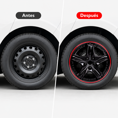 Tapones Universales Estrella Para Rin 14 Deportivo Rojo