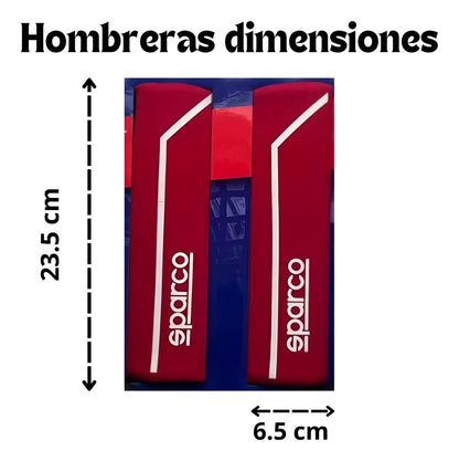 Funda Cubre Volante Sparco Negro Rojo Hombreras Deportivo