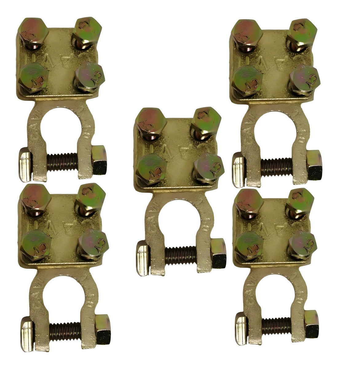 Terminal De 4 Tornillos Reforzada Para Auto/ Camión 5 Piezas