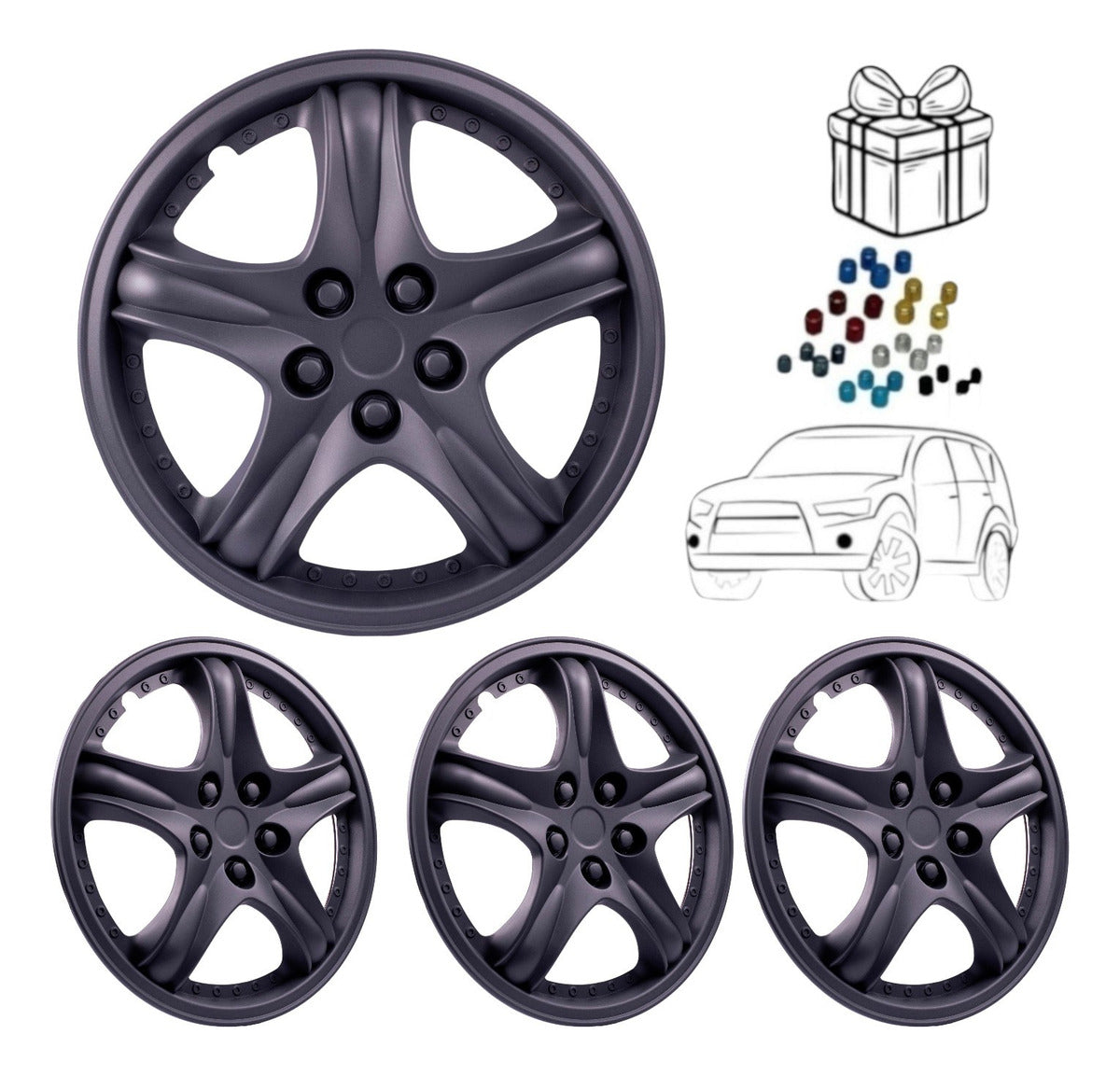 Tapones Polvera Universales Estrella Para Rin 14 Deportivos