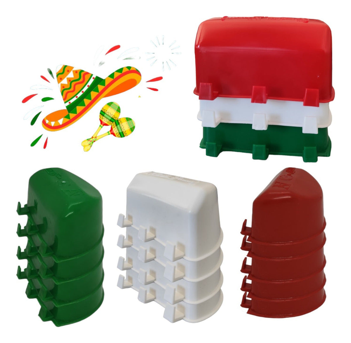 Comedero Bebedero Para Gallo Media Luna Tricolor 90 Psz