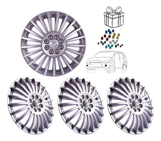 4 Tapones Polveras Llanta Rin 15 Gris Deportivo + Regalo