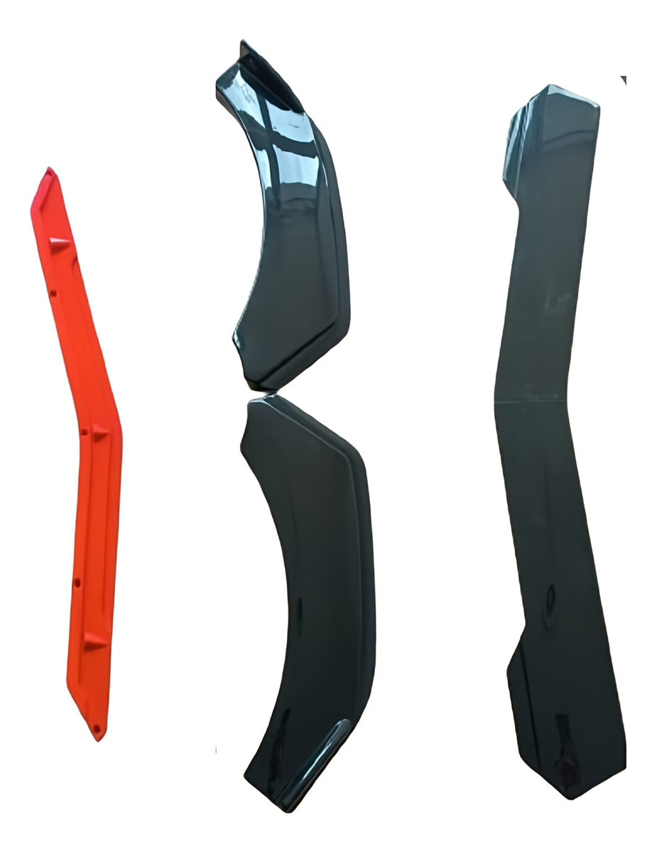 Lip Delantero 4pz Universal Negro/rojo Deportivo Faldon