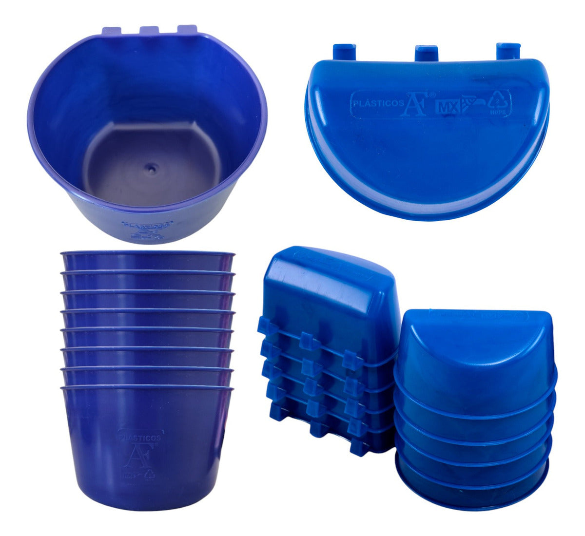 50 Bebederos Comederos Para Gallo Media Luna + 50 De 1.2 L