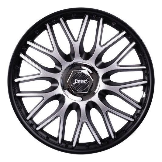 4 Tapón Lujo Negro Plata Diseño Orden Para Rin 14 Deportivo