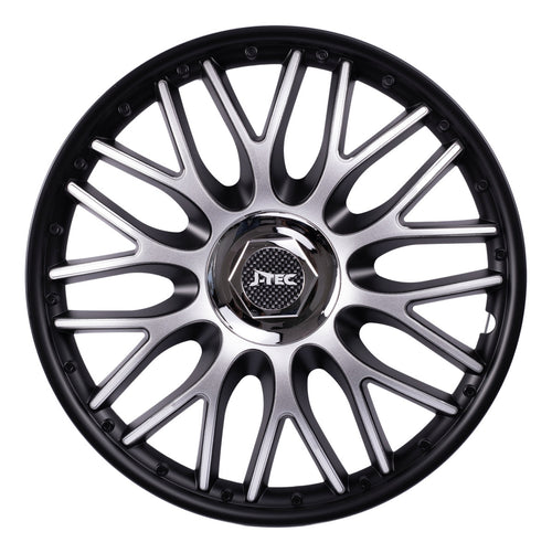 4 Tapón Lujo Negro Plata Diseño Orden Para Rin 14 Deportivo
