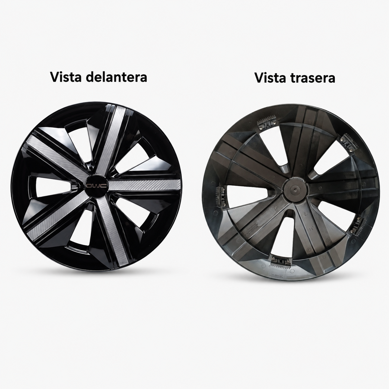 4 Tapones Polveras Llanta Extensión Negro Con Gris Rin 14