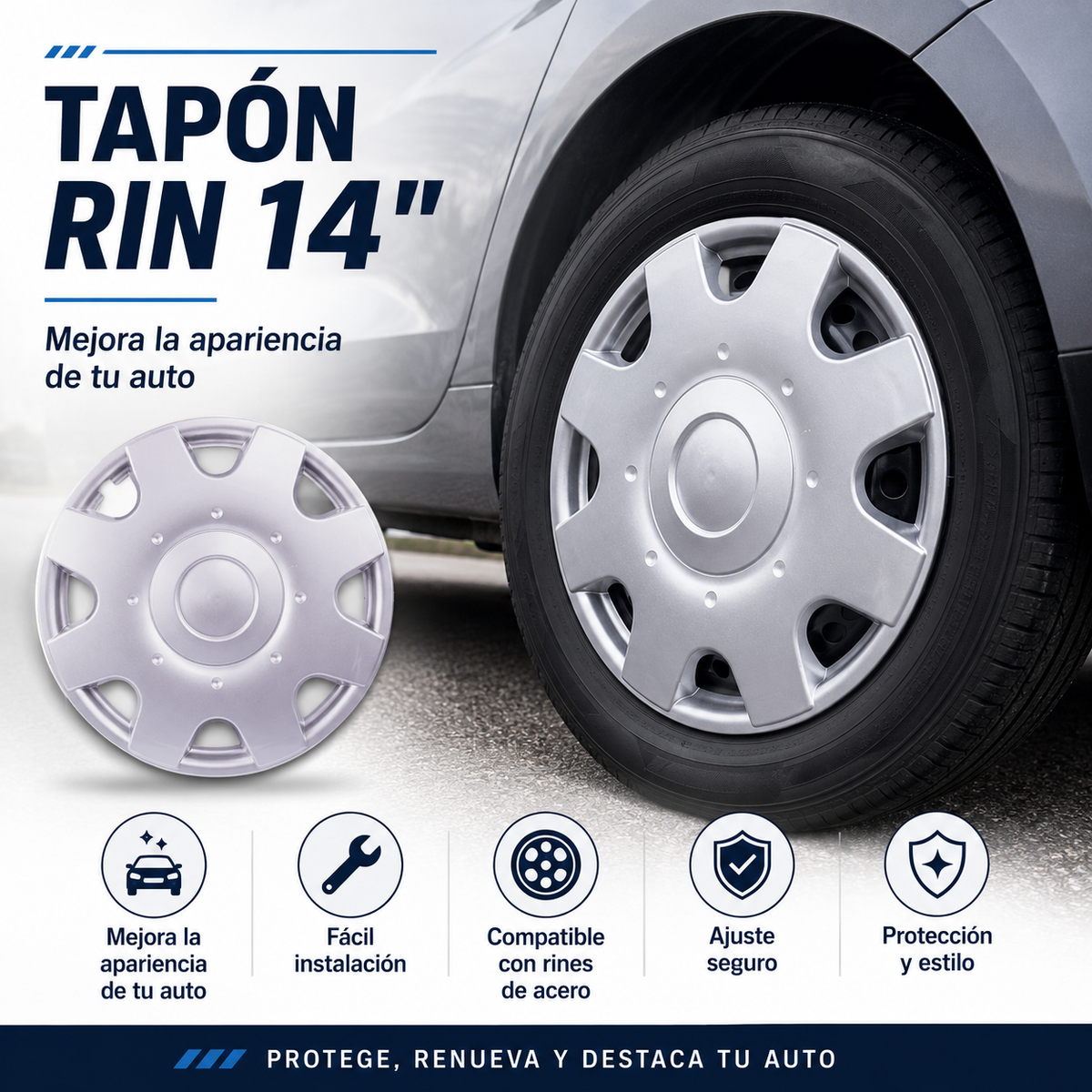 Juego De 4 Tapones Polveras Rin 14 Tipo Volkswagen