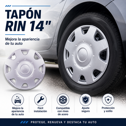 Juego De 4 Tapones Polveras Rin 14 Tipo Volkswagen
