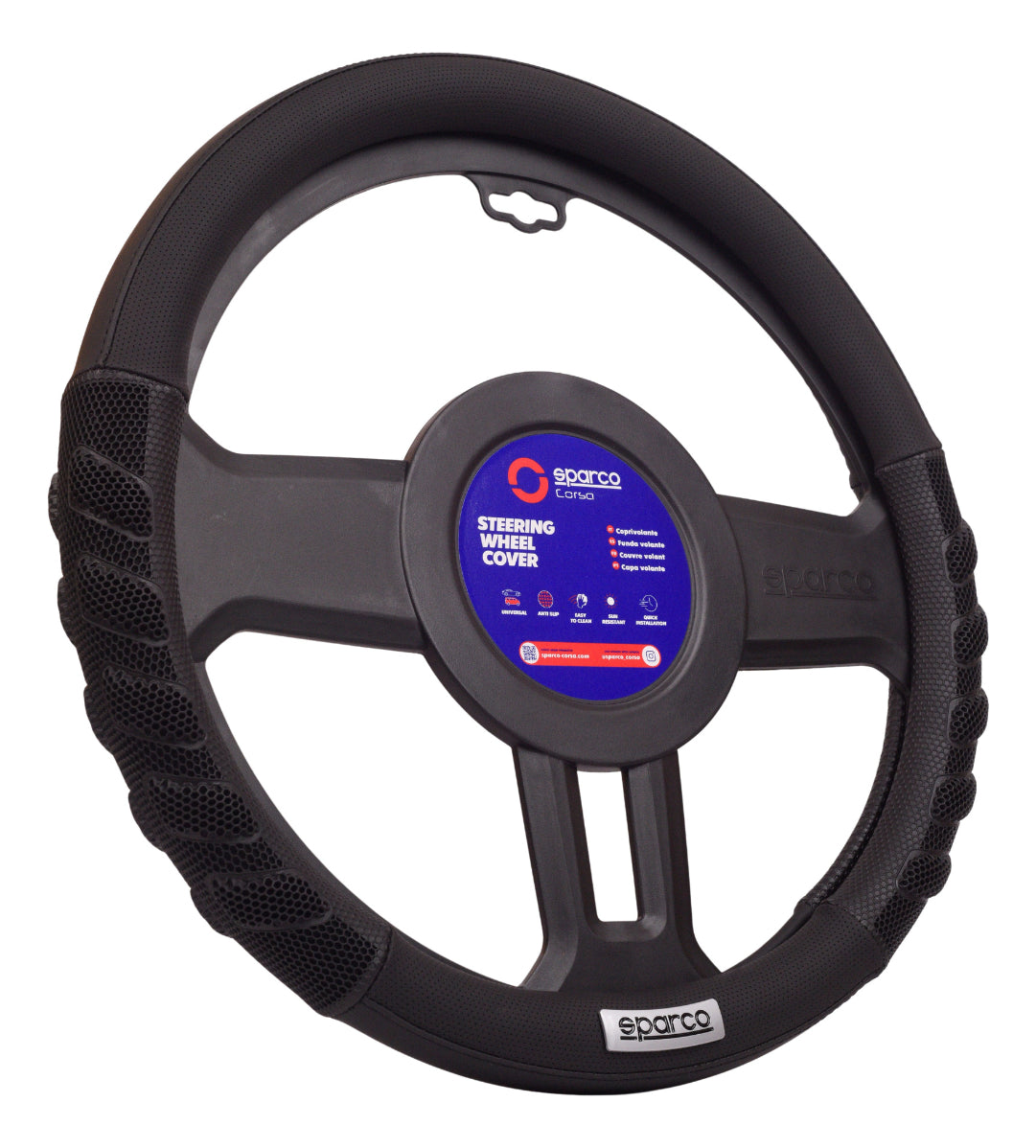 Cubre Volante Auto Sparco Placa Negro Deportivo Elegante