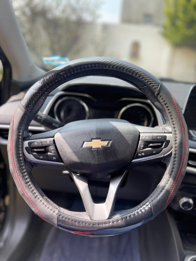 Funda Cubre Volante Fibra Carbono Universal 38cm Negro Auto