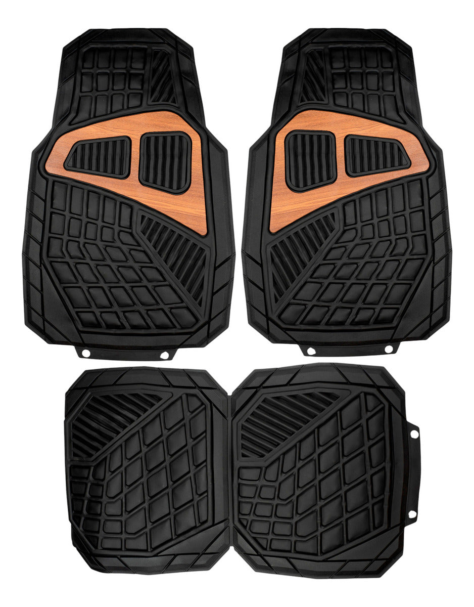 Tapete Uso Rudo Alfombra Berlin Negro-madera 4 Pzs