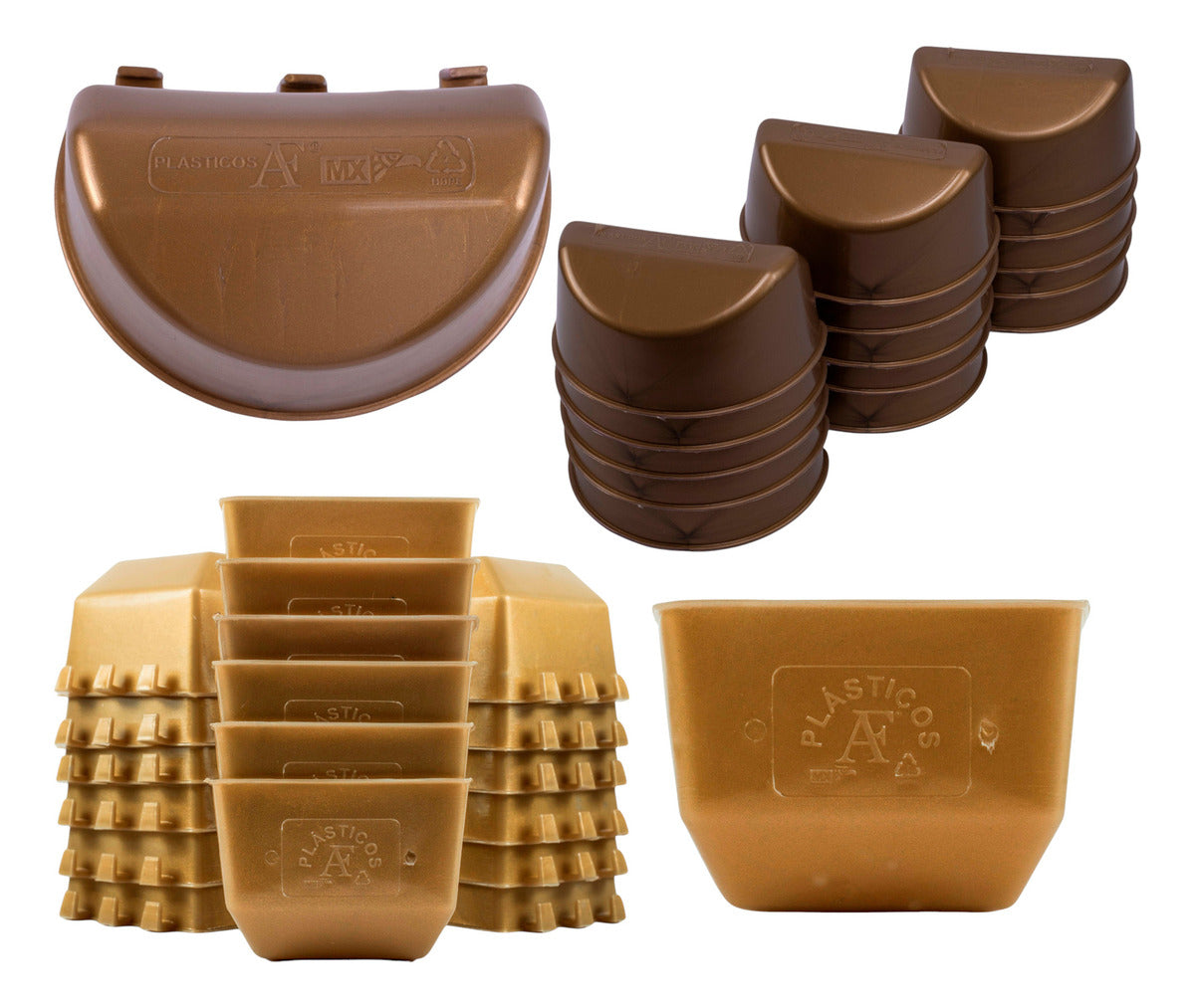 60 Comederos Bebederos Para Gallo 30 Media Luna + 30 Cuadrad