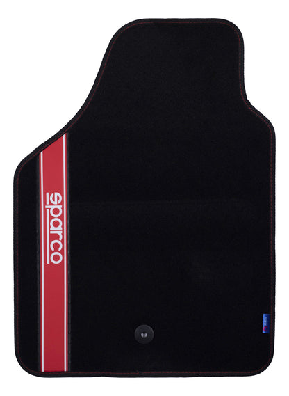 Tapete Auto 4 Alfombras Sparco Universales Negro Y Rojo