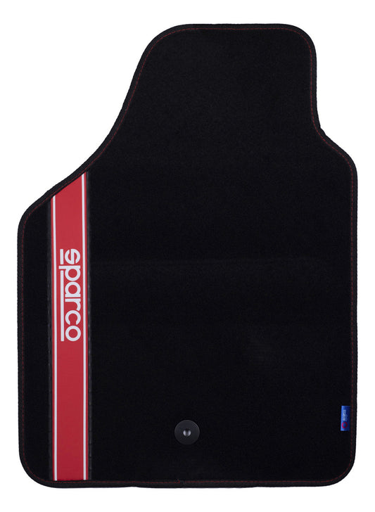 Tapete Auto 4 Alfombras Sparco Universales Negro Y Rojo