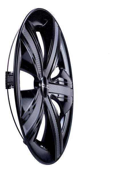 4 Tapones Polveras Llanta Extensión Negro Con Gris Rin 14