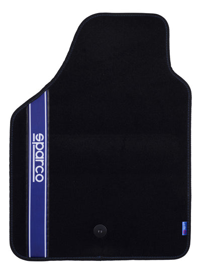 Tapete Auto 4 Alfombras Sparco Universales Negro Y Azul