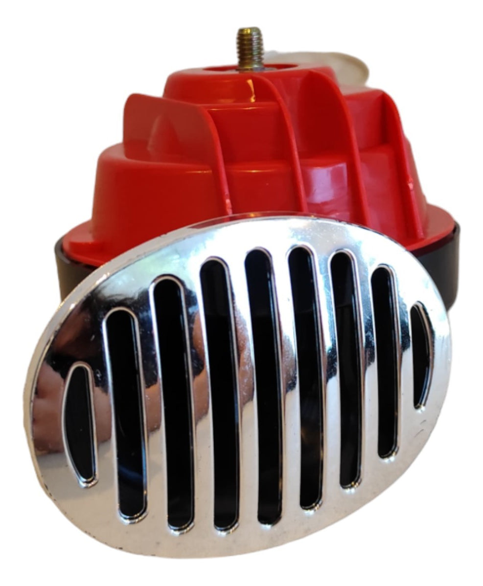 2 Bocinas Claxon Caracol Rejilla Rojas Universales Auto