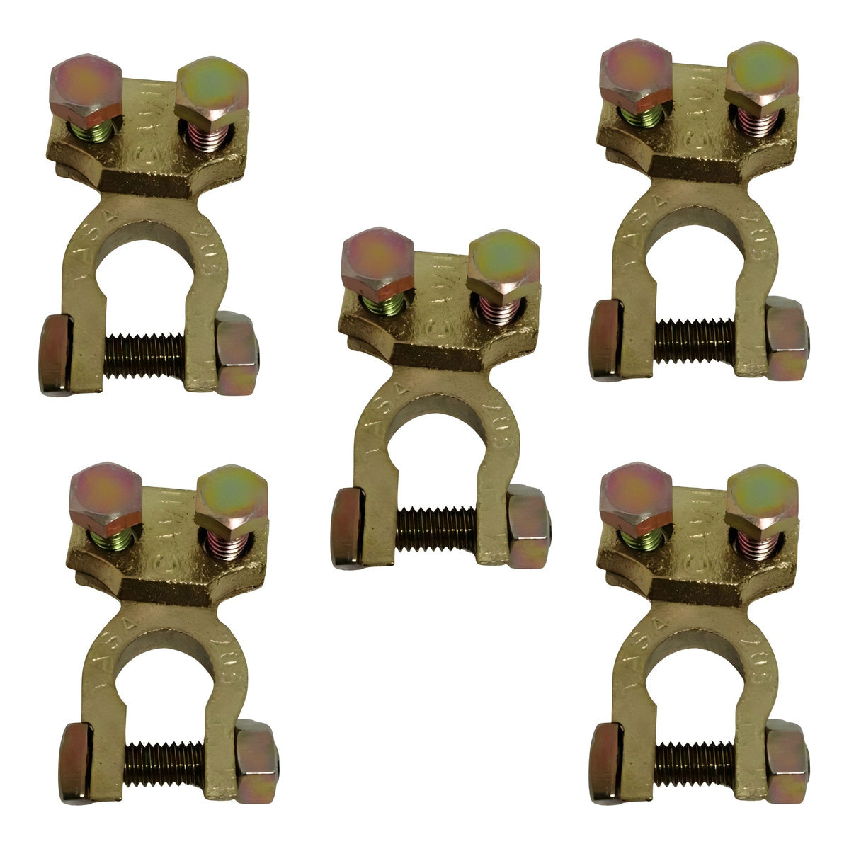 Terminal Reforzada 2 Tornillos De Batería Auto/camión 5 Pzs