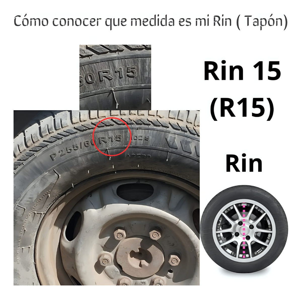 Tapones Optimus Rin 15  Color Gris Estilo Clásico
