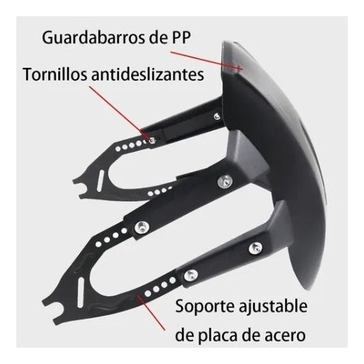 Salpicadera Lodera Y Tira Led Moto Base Metal
