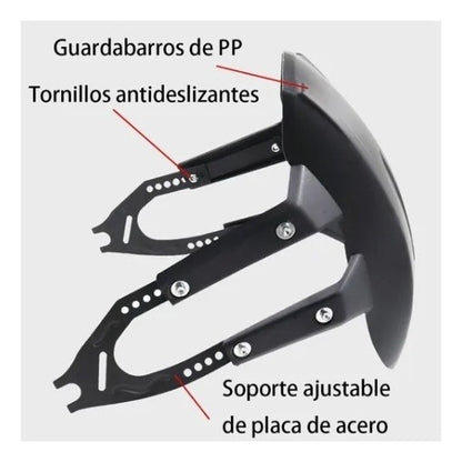 Salpicadera Lodera Y Tira Led Moto Base Metal