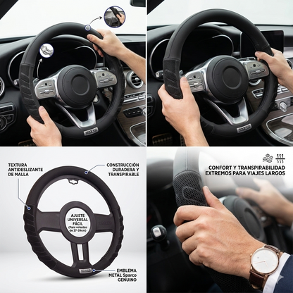 Cubre Volante Auto Sparco Placa Negro Deportivo Elegante