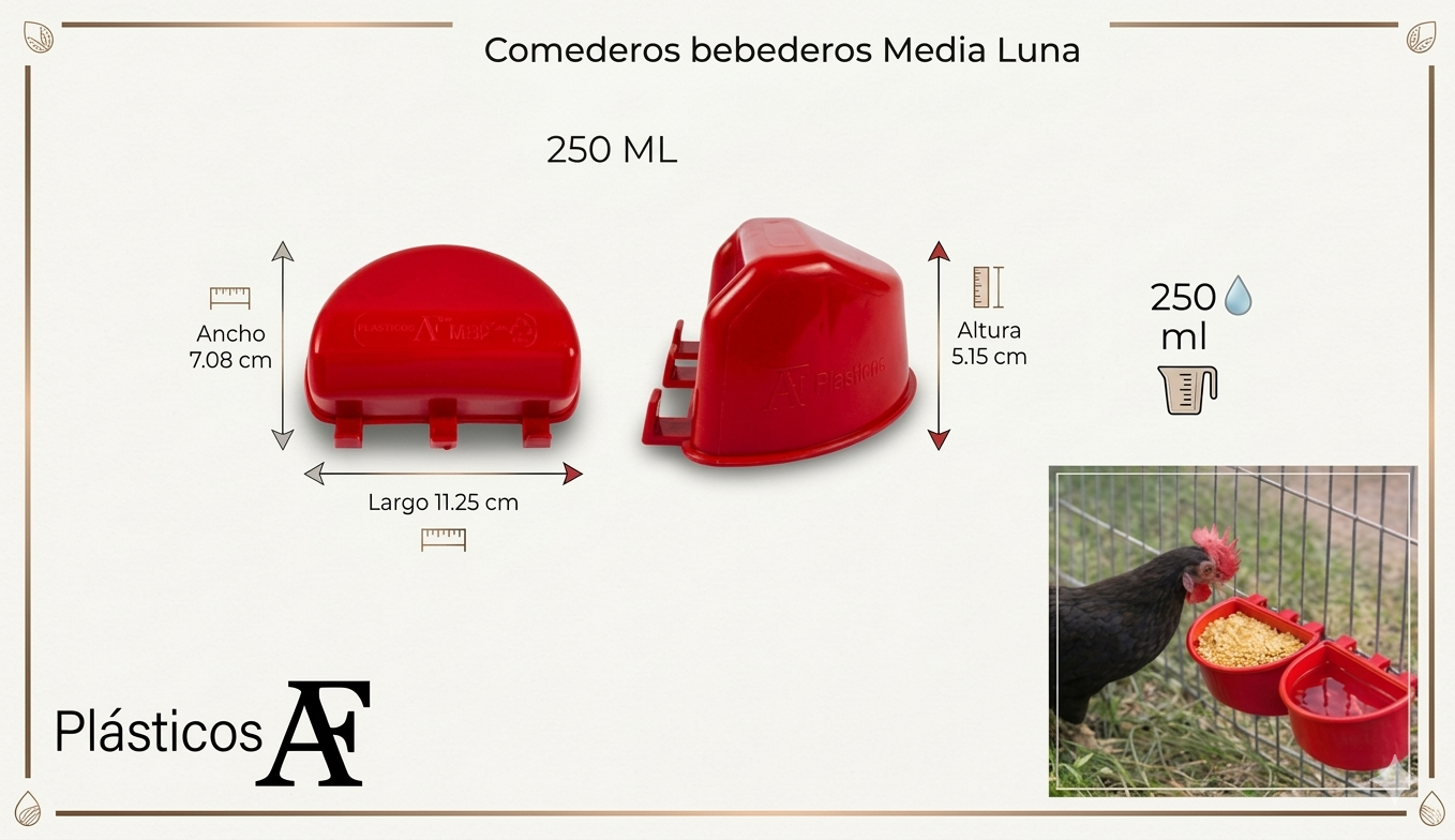 50 Bebederos Comederos Para Gallo Media Luna + 50 De 1.2 L