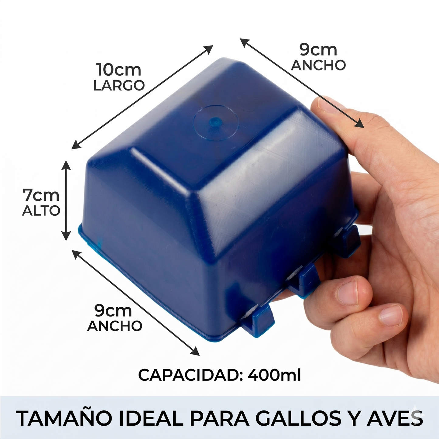 50 Bebederos Comederos Cuadrados 25 Rojos Y 25 Azules