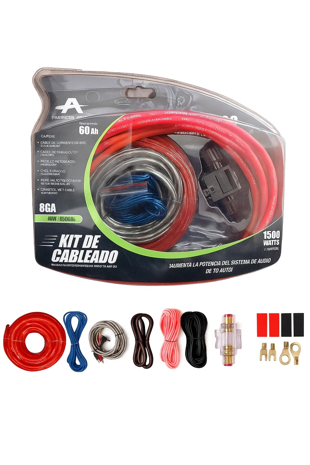 Kit Instalación Cable Rca Amplificador Audio Auto 8ga