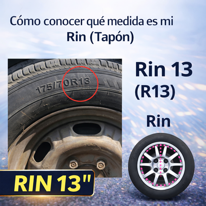 4 Tapones Lujo Europeos Mugello Blanco Negro Rin 13 Deportiv
