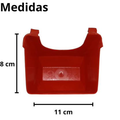10 Comederos Cuadrados Rojos Tapa Amarilla y 10 Bebedero Jaula 1.2 Gallos