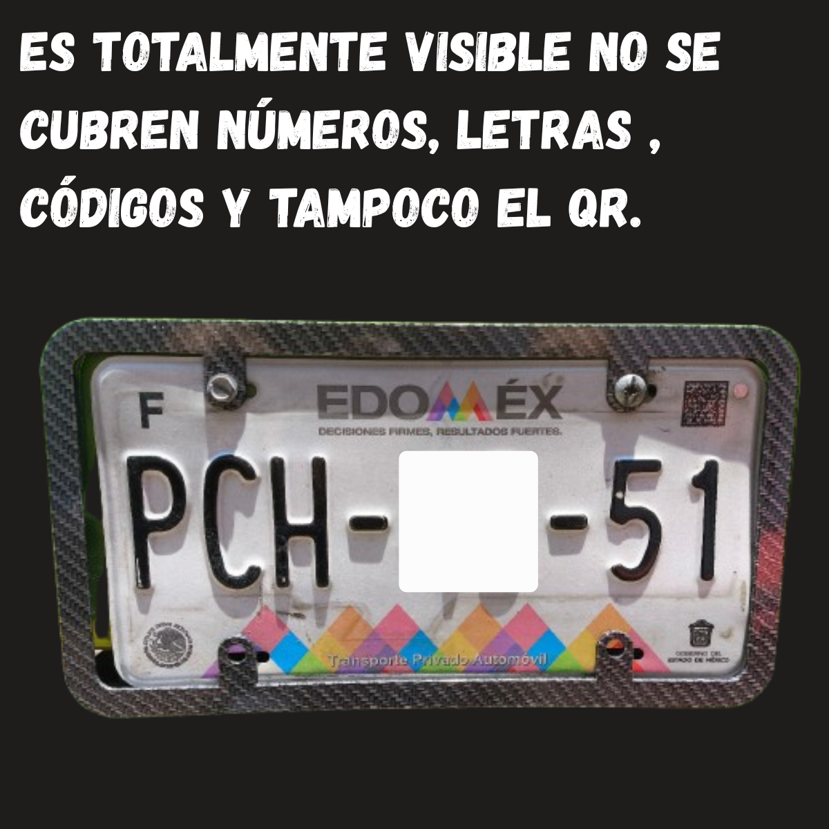 2 Pz Porta Placas Metalica Fibra Carbon Con Mica Cubre Placa