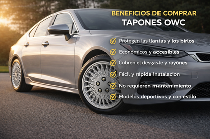 4 Tapones Polveras Rin 15 Deportivos Auto LLanta Universal