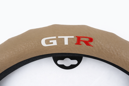 Funda de Volante Piel GTR beige Deportivo Universal
