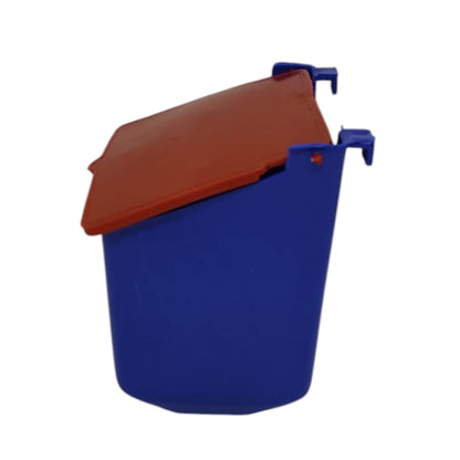 50 Comederos Cuadrados Azul Tapa Roja 300g Gallos