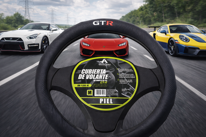 Funda de Volante Piel Tipo D Negro Deportivo GTR