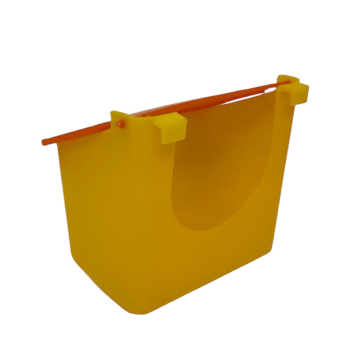 50 Comederos Cuadrados Amarillo Tapa Naranja 300g Gallos