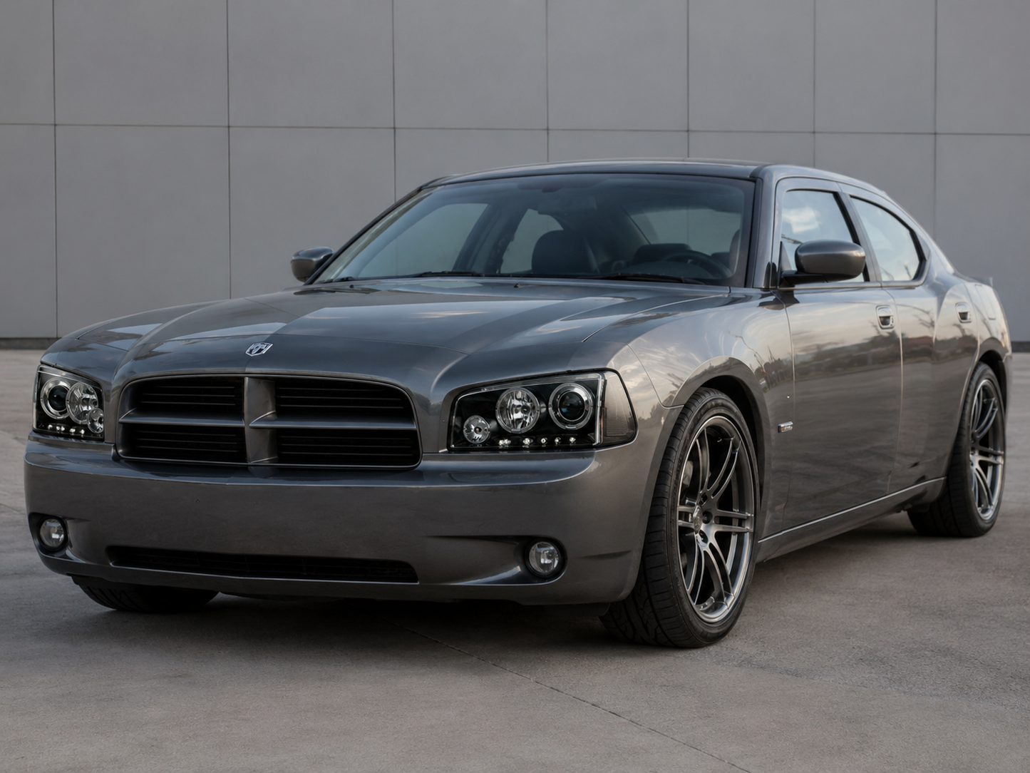 Faros Dodge Charger 2005 Ojo De Ángel Led Fondo Negro Par
