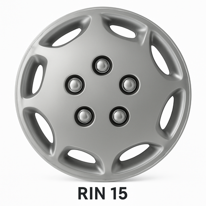 4 Tapones Polveras Rin 15 Deportivos Auto Carro Universal GRIS