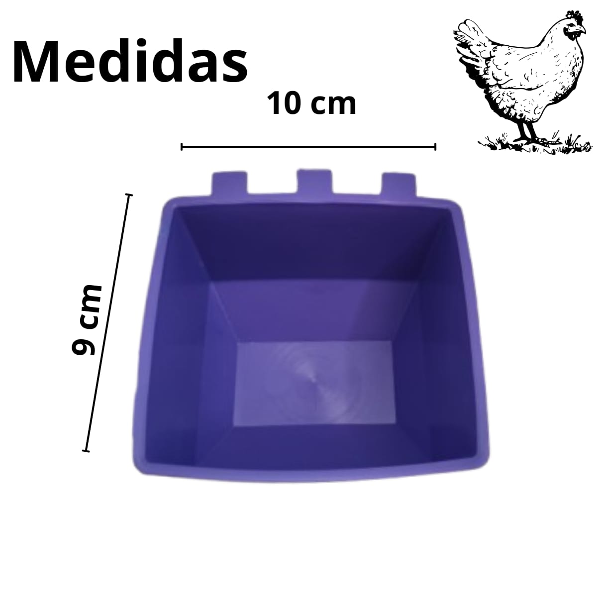 1 Bebedero Comedero Cuadrados Para Gallo Perico Loro Aves