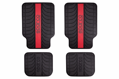 Tapete Alfombra Sparco 4 Piezas Negro/rojo