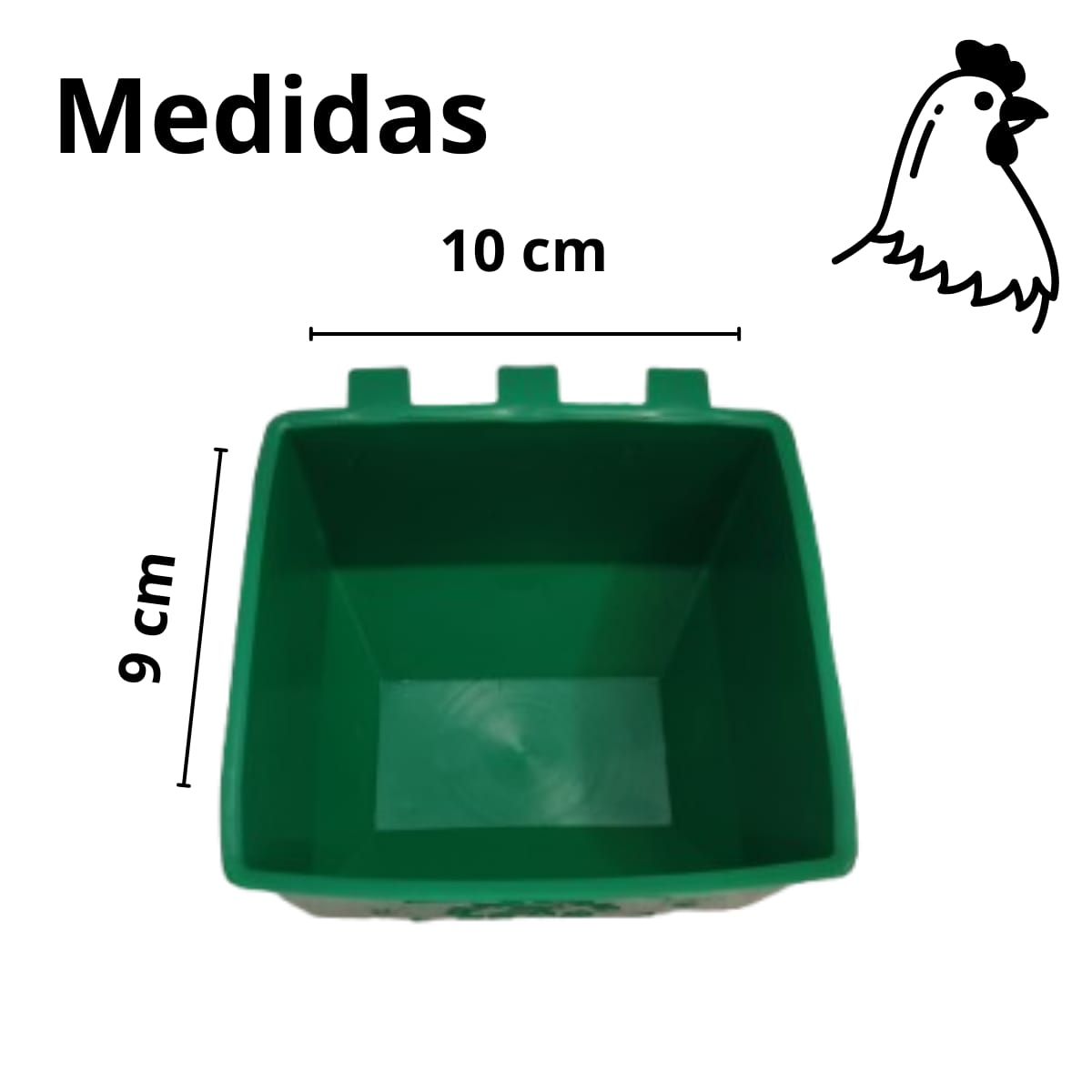 1 Bebedero Comedero Cuadrados Para Gallo Perico Loro Aves