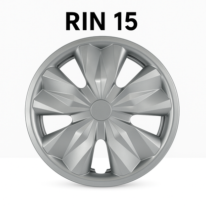 4 Tapones Polveras Rin 15 Deportivos Universal Carro Gris
