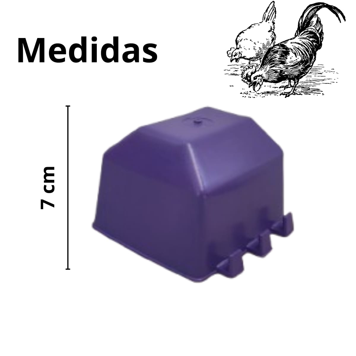 1 Bebedero Comedero Cuadrados Para Gallo Perico Loro Aves
