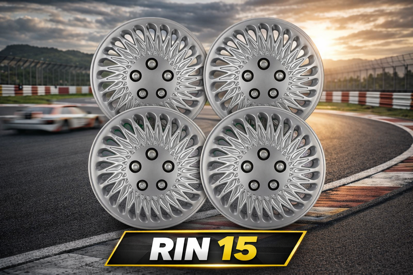 4 Tapones Polveras Rin 15 Deportivos Auto LLanta Universal