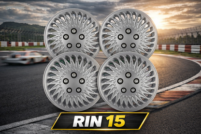 4 Tapones Polveras Rin 15 Deportivos Auto LLanta Universal