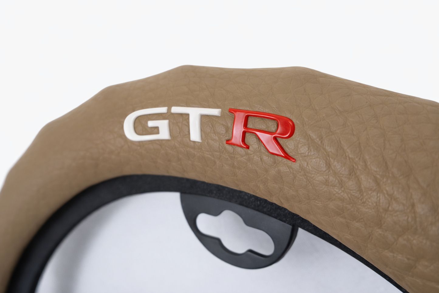 Funda de Volante Piel GTR beige Deportivo Universal